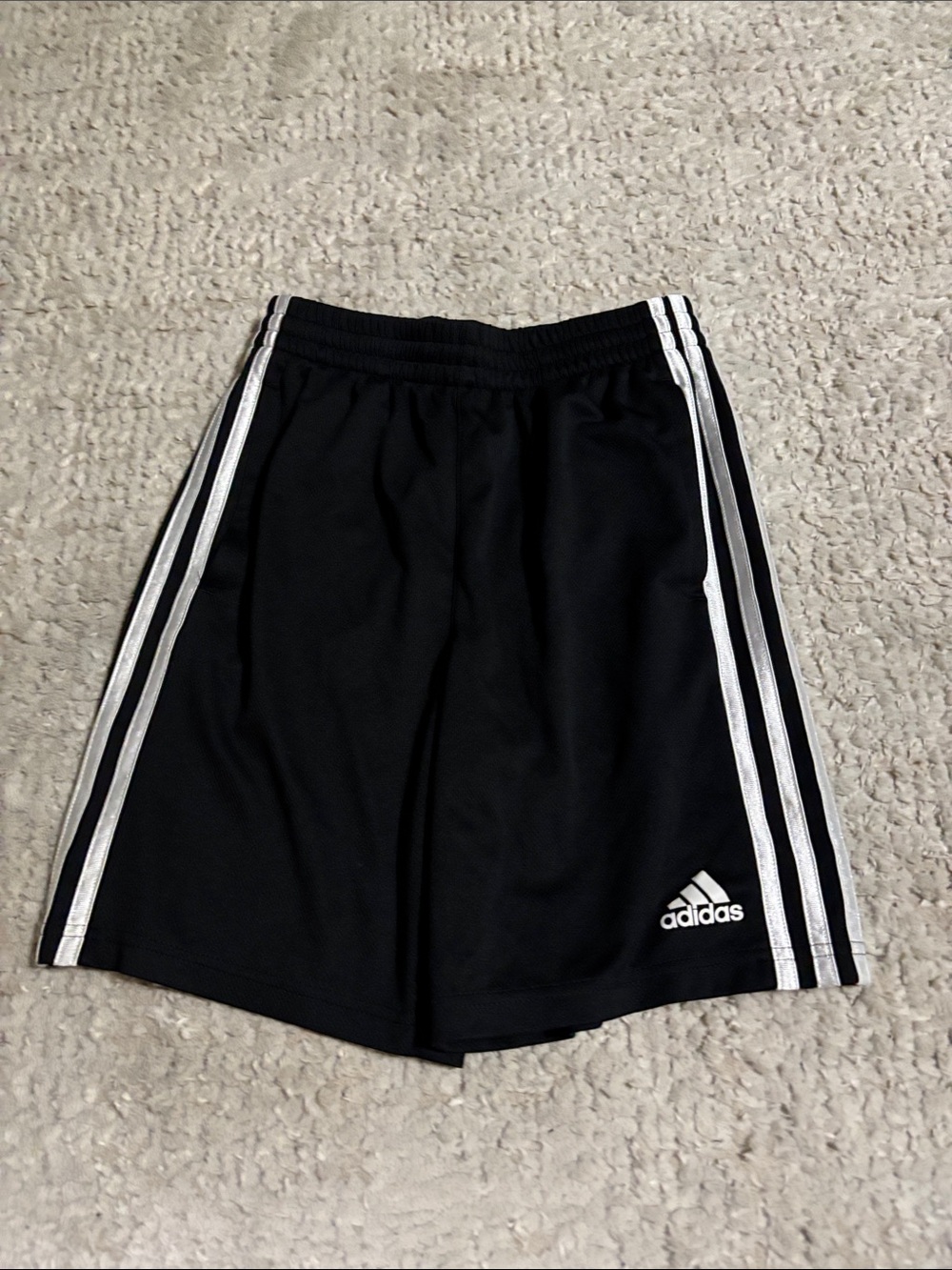 adidas Black Shorts with White Side Stripes